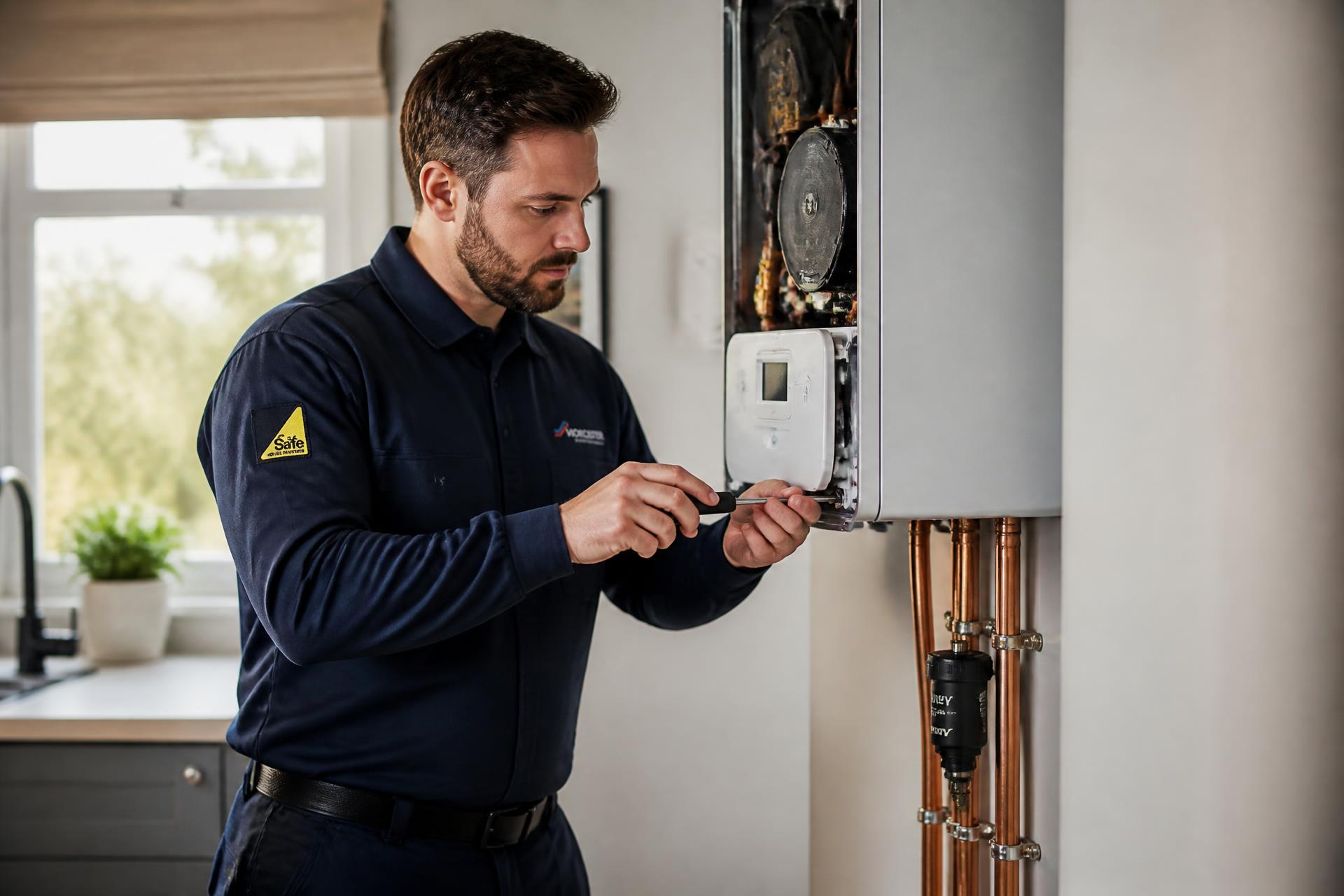 My GPE engineer servicing a domestic boiler in Manchester