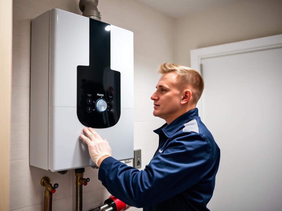 Gas Safe engineer servicing a boiler in Manchester